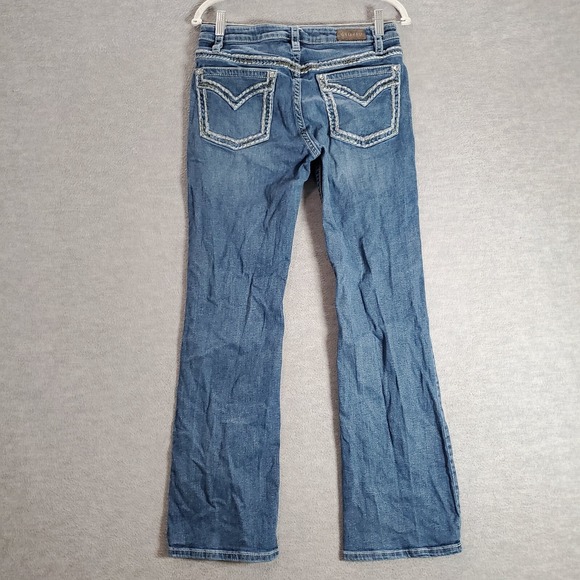 Shyanne Women Jeans 31x32 Short Blue Denim Wide Leg Mid Rise ACTUAL 30x30 - Picture 7 of 10